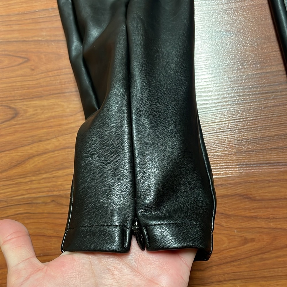 Abercrombie & Fitch Vegan Faux Leather Stretch Zip-Ankle Leggings Pants … - Picture 10 of 13
